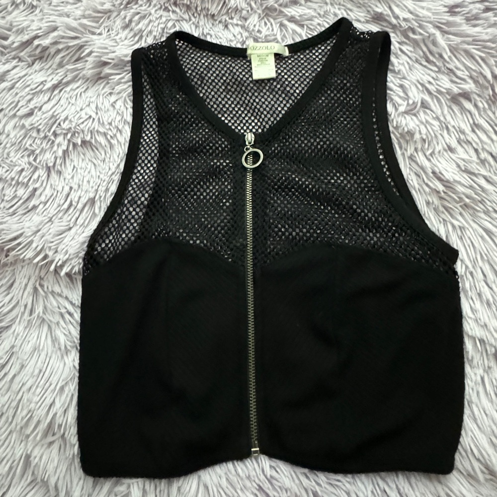 Zip up crop top